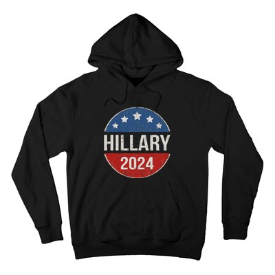 Vintage Hillary Clinton 2024 For President Election Campaign Hoodie