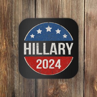 Vintage Hillary Clinton 2024 For President Election Campaign Coaster