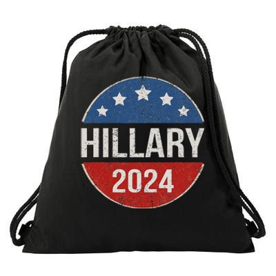 Vintage Hillary Clinton 2024 For President Election Campaign Drawstring Bag