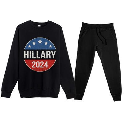 Vintage Hillary Clinton 2024 For President Election Campaign Premium Crewneck Sweatsuit Set