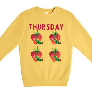 Very Hungry Caterpillar Thursday Fruits Birthday Caterpillar Premium Crewneck Sweatshirt