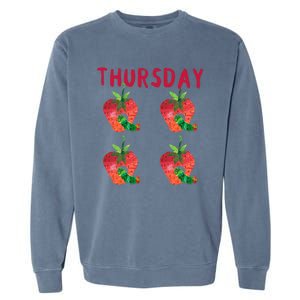 Very Hungry Caterpillar Thursday Fruits Birthday Caterpillar Garment-Dyed Sweatshirt