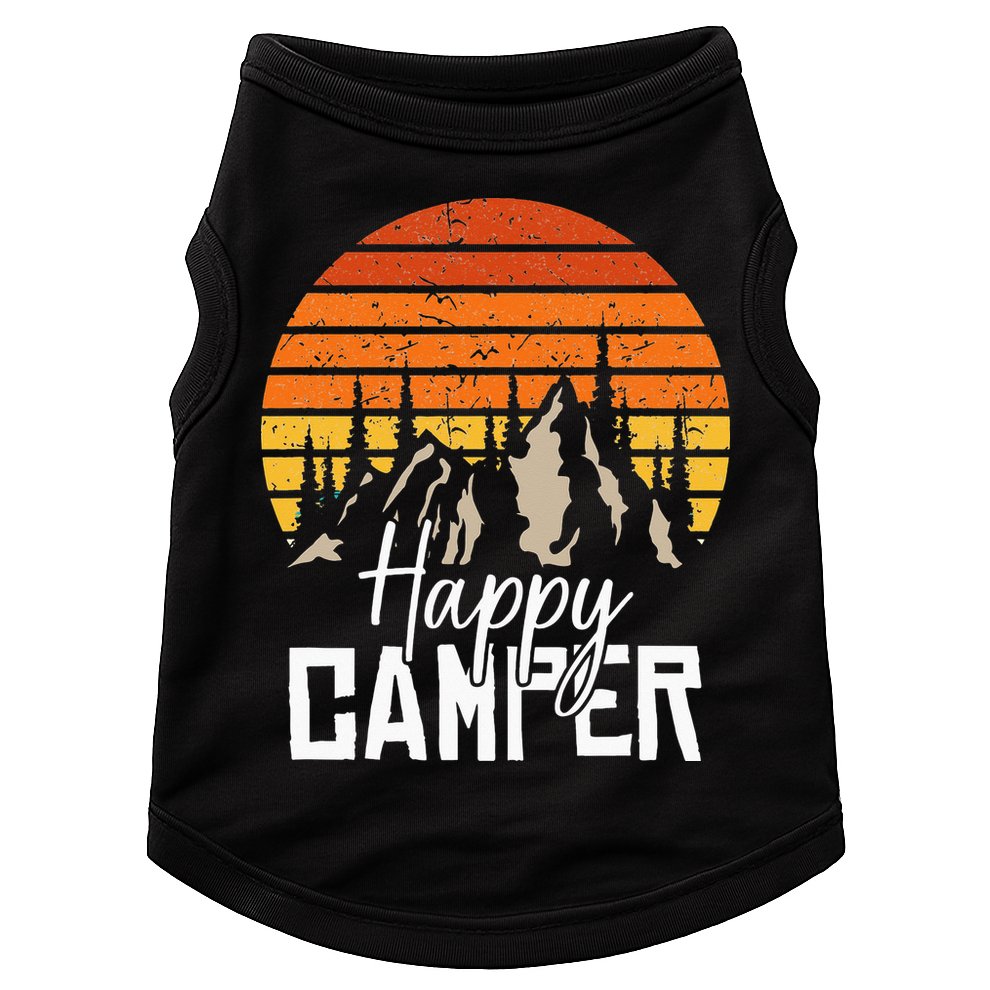 Vintage Happy Camper Tent Natural Mountain Tents Doggie Tank