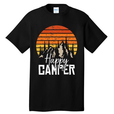 Vintage Happy Camper Tent Natural Mountain Tents Tall T-Shirt