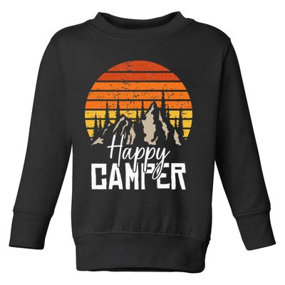 Vintage Happy Camper Tent Natural Mountain Tents Toddler Sweatshirt