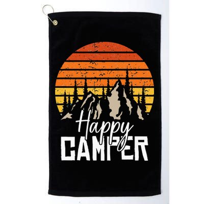 Vintage Happy Camper Tent Natural Mountain Tents Golf Towel