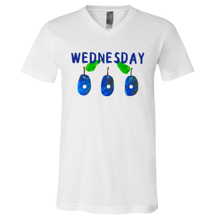 Very Hungry Caterpillar Wednesday Fruit Birthday Caterpillar V-Neck T-Shirt