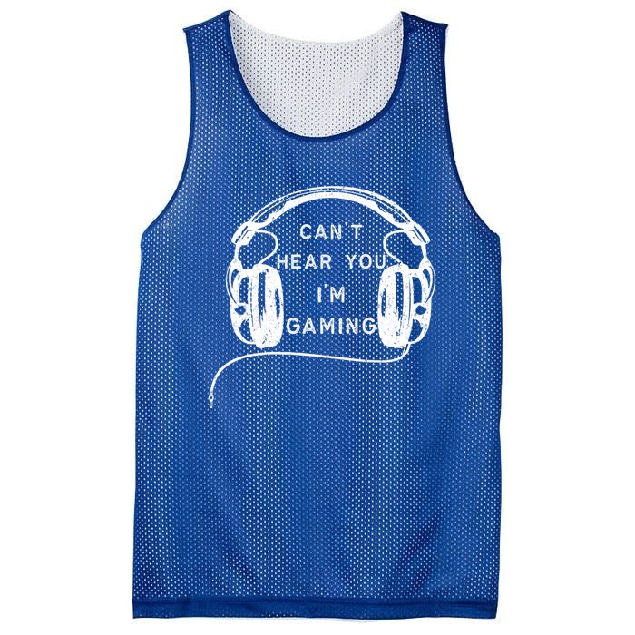 Vintage Headset Can't Hear You I'm Gaming Gift Mesh Reversible Basketball Jersey Tank