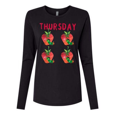 Very Hungry Caterpillar Thursday Fruits Birthday Caterpillar Womens Cotton Relaxed Long Sleeve T-Shirt