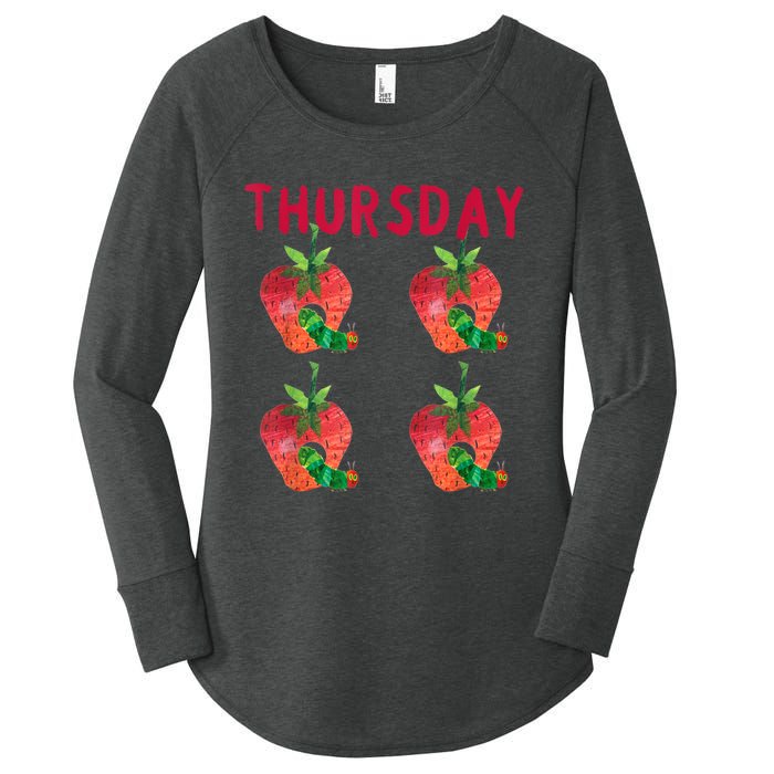 Very Hungry Caterpillar Thursday Fruits Birthday Caterpillar Women's Perfect Tri Tunic Long Sleeve Shirt