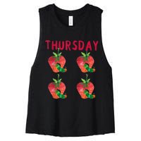 Very Hungry Caterpillar Thursday Fruits Birthday Caterpillar Women's Racerback Cropped Tank