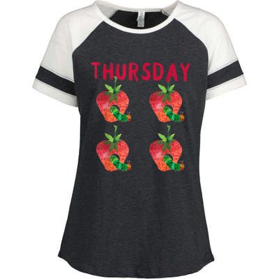 Very Hungry Caterpillar Thursday Fruits Birthday Caterpillar Enza Ladies Jersey Colorblock Tee