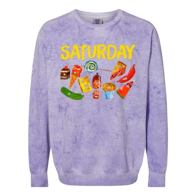 Very Hungry Caterpillar Saturday Fruits Birthday Teacher Colorblast Crewneck Sweatshirt