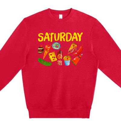 Very Hungry Caterpillar Saturday Fruits Birthday Teacher Premium Crewneck Sweatshirt