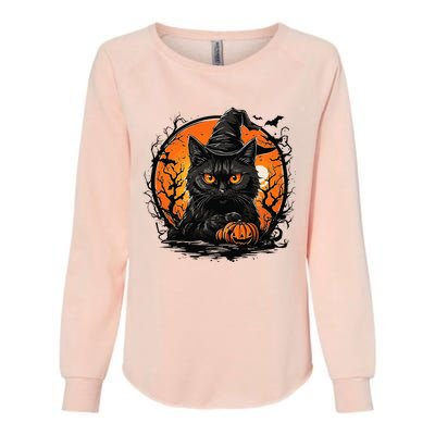 Vintage Halloween Cat Costume Womens California Wash Sweatshirt