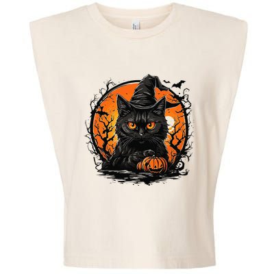 Vintage Halloween Cat Costume Garment-Dyed Women's Muscle Tee