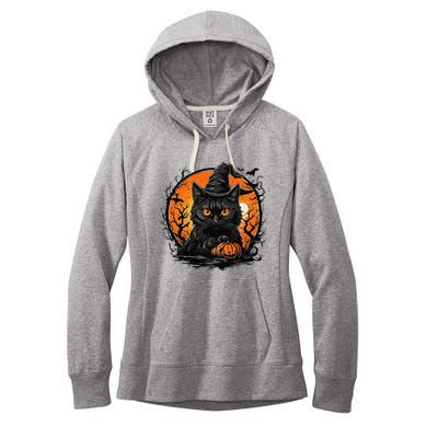 Vintage Halloween Cat Costume Women's Fleece Hoodie