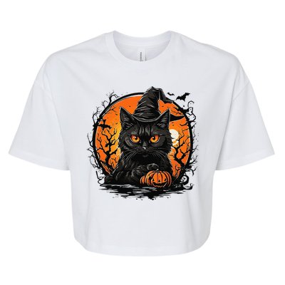 Vintage Halloween Cat Costume Bella+Canvas Jersey Crop Tee