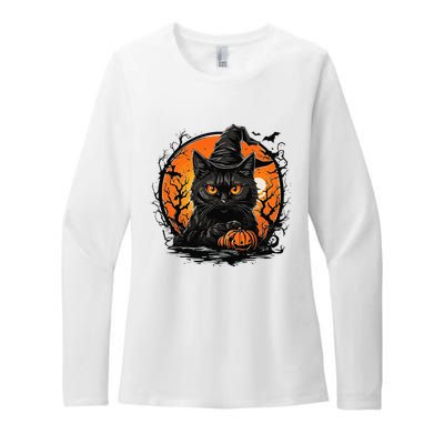 Vintage Halloween Cat Costume Womens CVC Long Sleeve Shirt