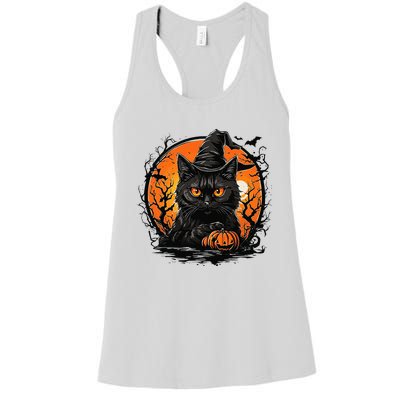 Vintage Halloween Cat Costume Women's Racerback Tank