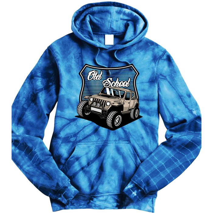 Vintage Hotrod Classic Off Road Old School Off Roader Gift Tie Dye Hoodie