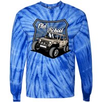 Vintage Hotrod Classic Off Road Old School Off Roader Gift Tie-Dye Long Sleeve Shirt