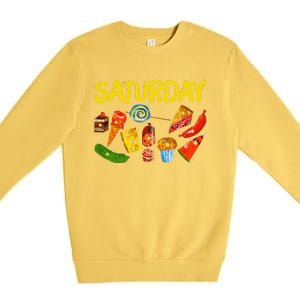 Very Hungry Caterpillar Saturday Fruits Birthday Teacher Premium Crewneck Sweatshirt