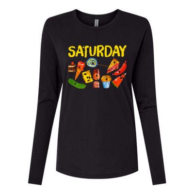 Very Hungry Caterpillar Saturday Fruits Birthday Teacher Womens Cotton Relaxed Long Sleeve T-Shirt