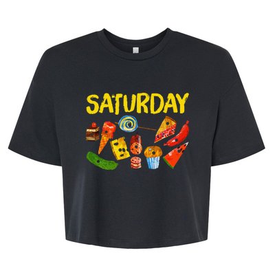 Very Hungry Caterpillar Saturday Fruits Birthday Teacher Bella+Canvas Jersey Crop Tee