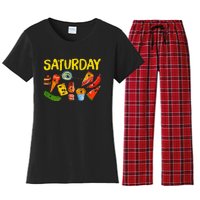 Very Hungry Caterpillar Saturday Fruits Birthday Teacher Women's Flannel Pajama Set