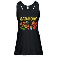 Very Hungry Caterpillar Saturday Fruits Birthday Teacher Ladies Essential Flowy Tank