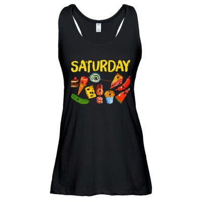 Very Hungry Caterpillar Saturday Fruits Birthday Teacher Ladies Essential Flowy Tank