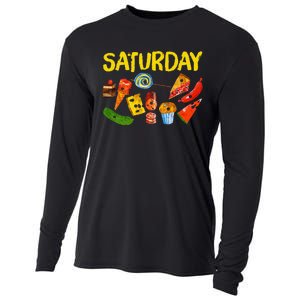 Very Hungry Caterpillar Saturday Fruits Birthday Teacher Cooling Performance Long Sleeve Crew