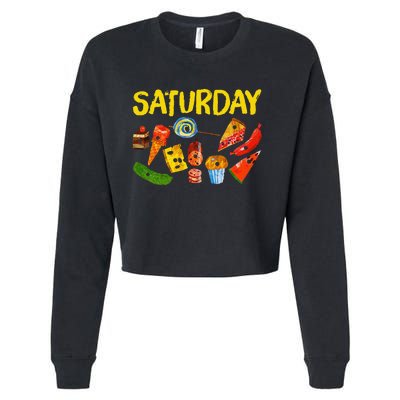 Very Hungry Caterpillar Saturday Fruits Birthday Teacher Cropped Pullover Crew