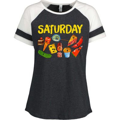 Very Hungry Caterpillar Saturday Fruits Birthday Teacher Enza Ladies Jersey Colorblock Tee