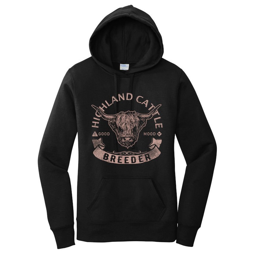 Vintage Highland Cattle Breeder & Scottish Cow Farmers Stuff Women's Pullover Hoodie