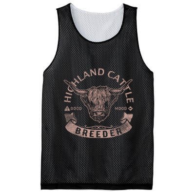 Vintage Highland Cattle Breeder & Scottish Cow Farmers Stuff Mesh Reversible Basketball Jersey Tank