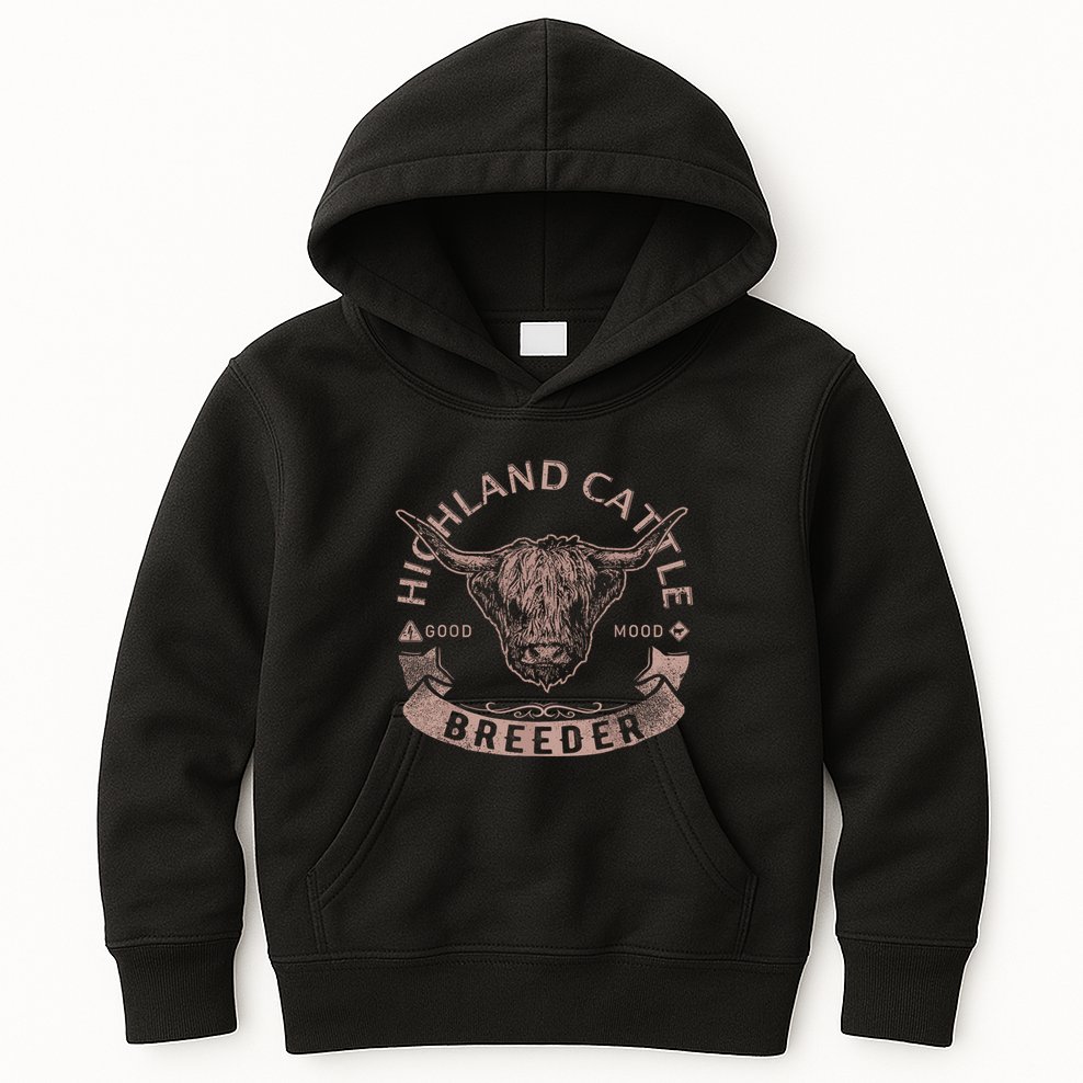 Vintage Highland Cattle Breeder & Scottish Cow Farmers Stuff Kids Hoodie
