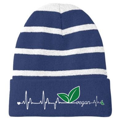 Vegan Heartbeat Clothing Vegan Striped Beanie with Solid Band