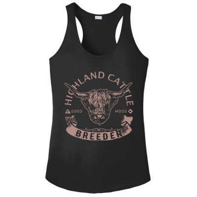 Vintage Highland Cattle Breeder Scottish Cow Farmers Stuff Ladies PosiCharge Competitor Racerback Tank