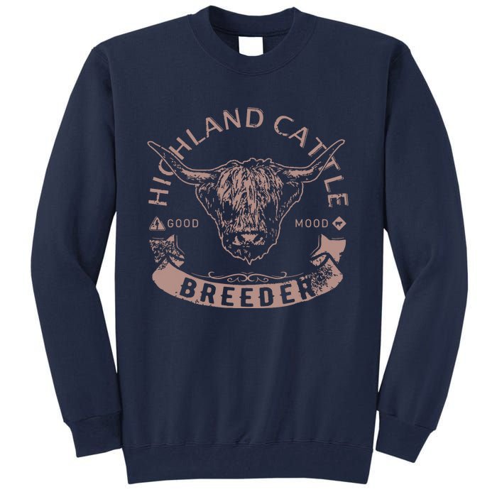 Vintage Highland Cattle Breeder Scottish Cow Farmers Stuff Tall Sweatshirt