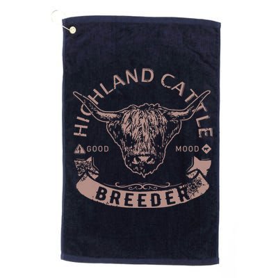 Vintage Highland Cattle Breeder Scottish Cow Farmers Stuff Golf Towel