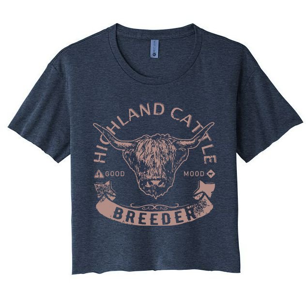 Vintage Highland Cattle Breeder Scottish Cow Farmers Stuff Crop Top