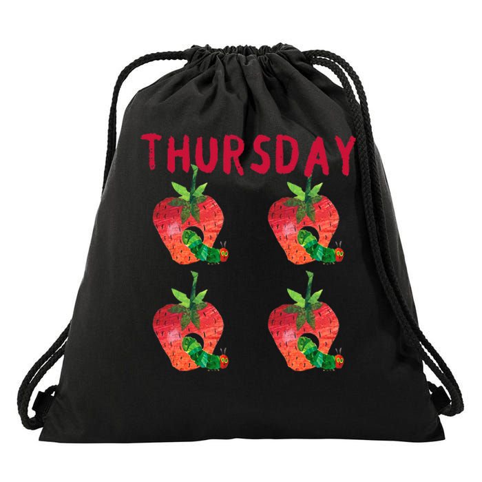 Very Hungry Caterpillar Thursday Fruits Birthday Caterpillar Drawstring Bag