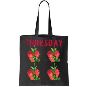 Very Hungry Caterpillar Thursday Fruits Birthday Caterpillar Tote Bag