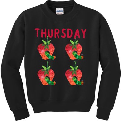 Very Hungry Caterpillar Thursday Fruits Birthday Caterpillar Kids Sweatshirt