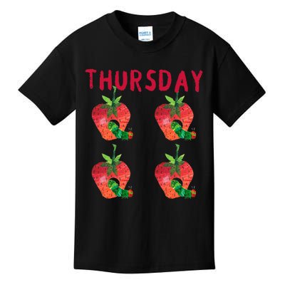 Very Hungry Caterpillar Thursday Fruits Birthday Caterpillar Kids T-Shirt