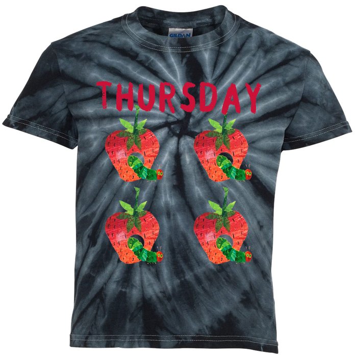 Very Hungry Caterpillar Thursday Fruits Birthday Caterpillar Kids Tie-Dye T-Shirt