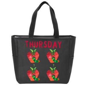 Very Hungry Caterpillar Thursday Fruits Birthday Caterpillar Zip Tote Bag