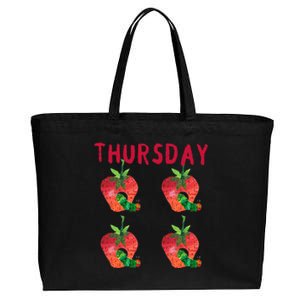 Very Hungry Caterpillar Thursday Fruits Birthday Caterpillar Cotton Canvas Jumbo Tote